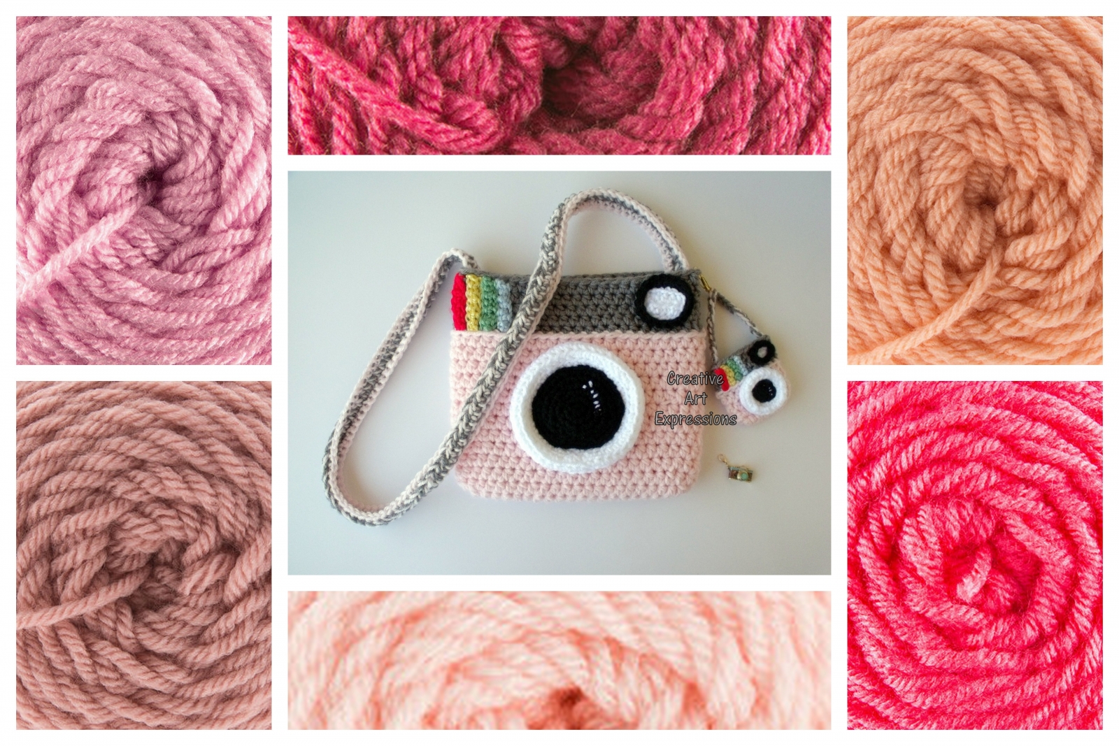 Pink Camera Purse, Made to order, Shades of Pink, Cute Camera Bag